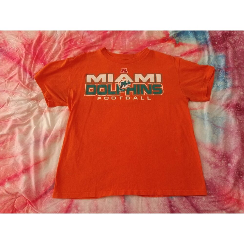Miami Dolphins 90s Logo Orange Shirt Men's Medium NFL Team Apparel Football MIA